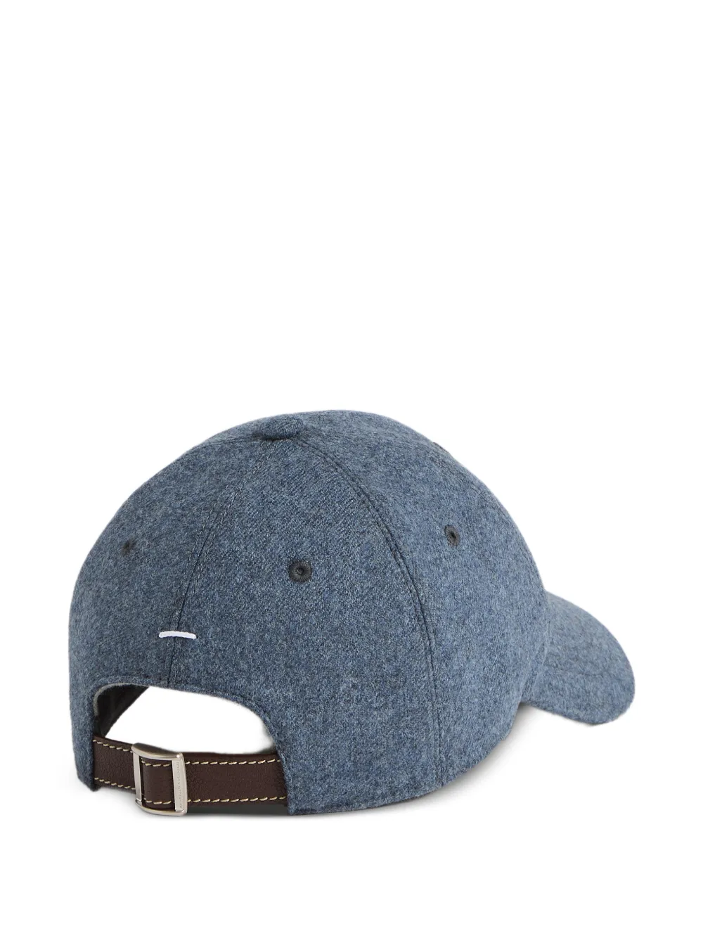 Brunello Cucinelli Kids Flanellen pet met geborduurd logo Blauw