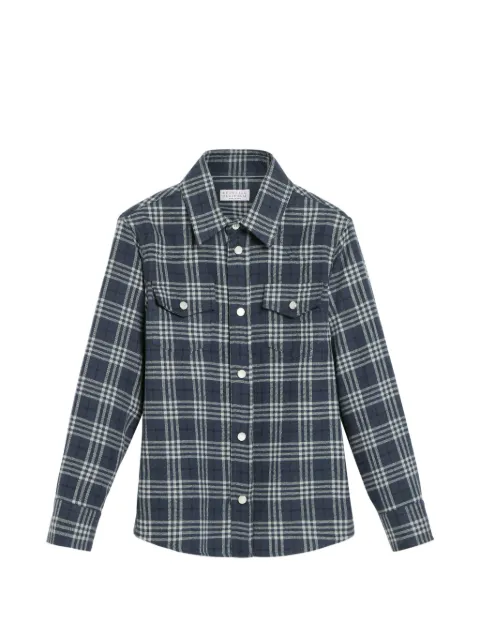 Brunello Cucinelli Kids Flanellhemd mit Schottenkaro