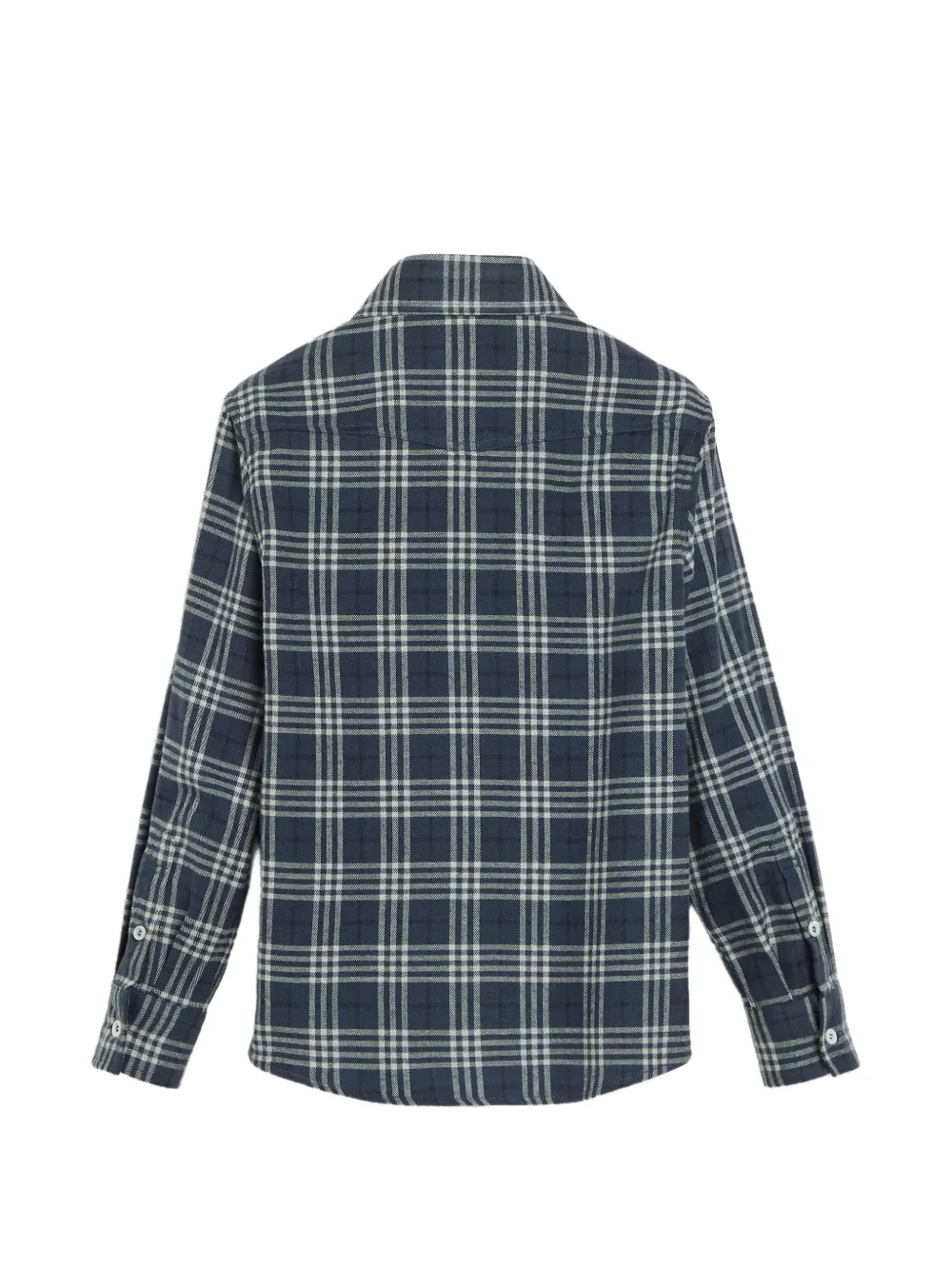 Brunello Cucinelli Kids Flanellen overhemd met tartan-ruit Blauw