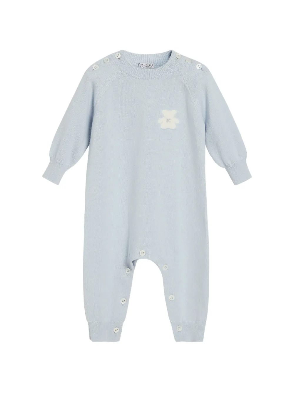 Brunello Cucinelli Kids Tuta intera Bernie in cashmere - Blu