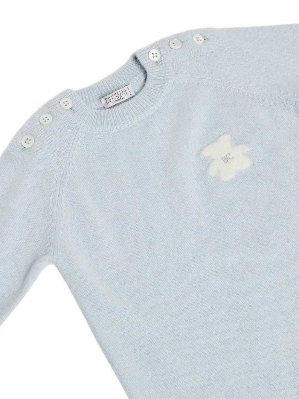 Brunello Cucinelli Kids Bernie intarsia gebreid kasjmier slaappak Blauw