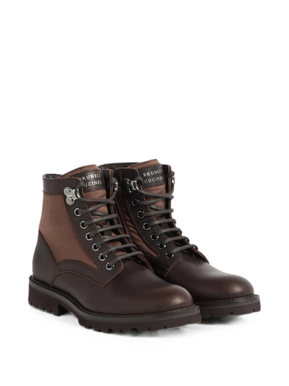 Brunello Cucinelli Kids lace-up leather boots Bruin