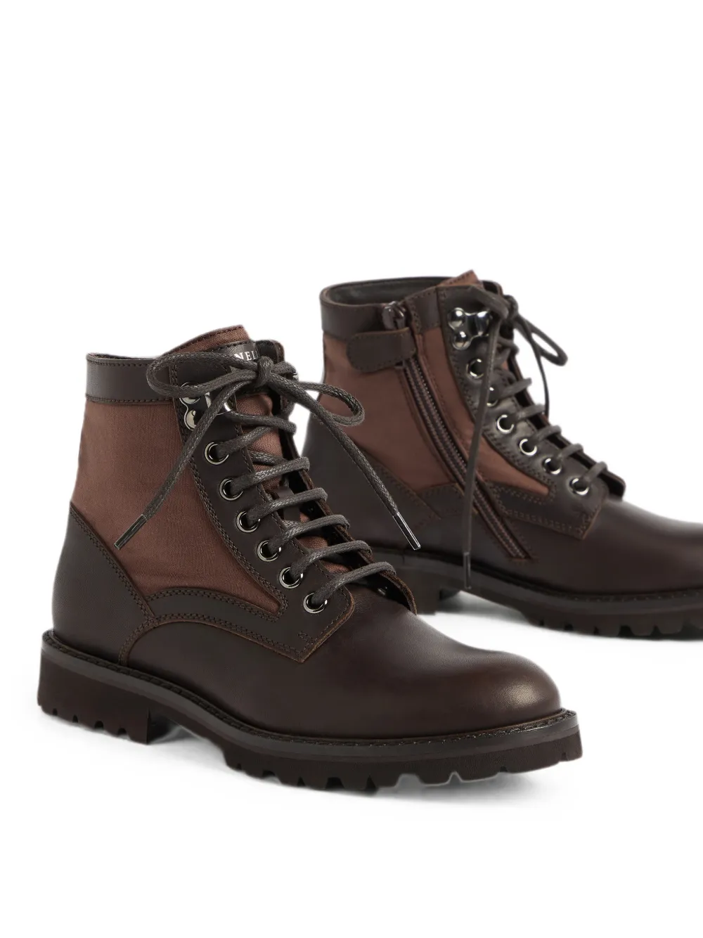 Brunello Cucinelli Kids lace-up leather boots Bruin