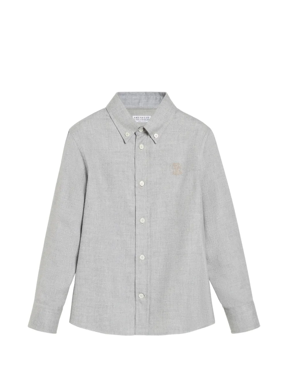 Brunello Cucinelli Kids Hemd mit Stickerei - Grau
