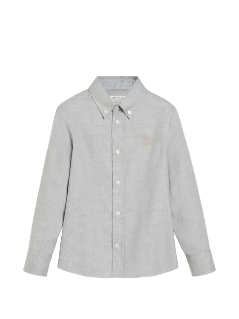 Brunello Cucinelli Kids skjorte med broderi og knaplukning