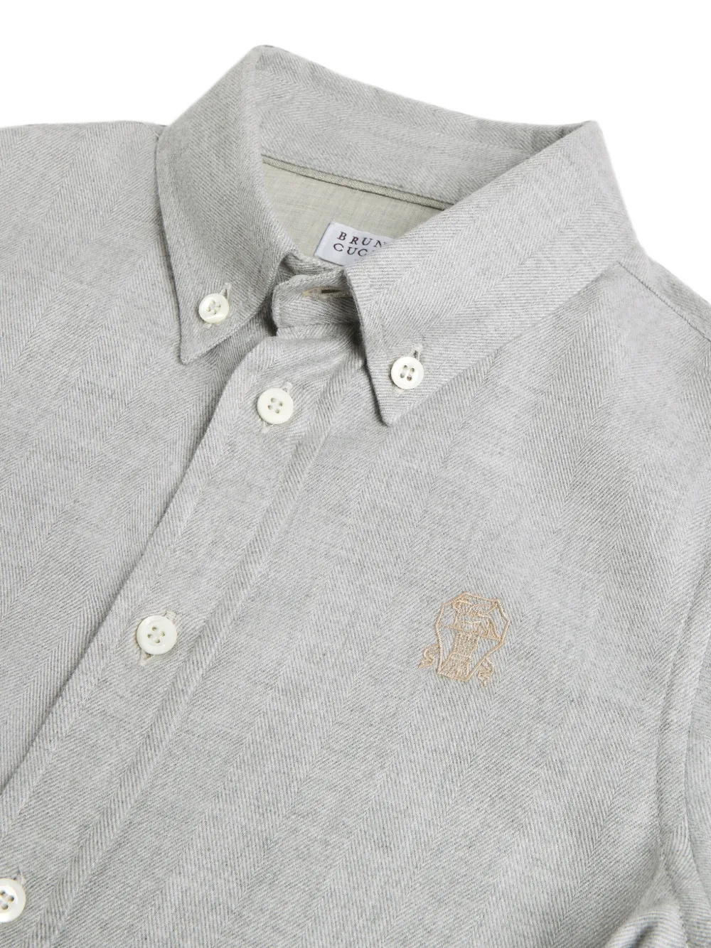Brunello Cucinelli Kids Shirt met borduurwerk Grijs