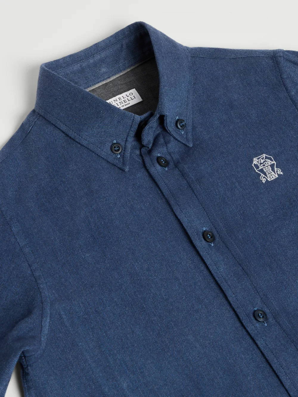 Brunello Cucinelli Kids Shirt met borduurwerk Blauw
