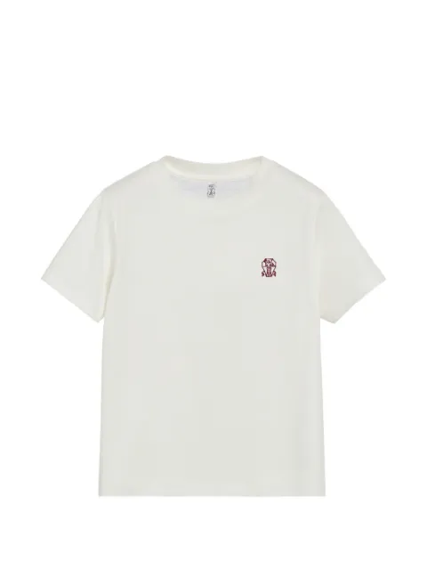 Brunello Cucinelli Kids logo-embroidered cotton T-shirt