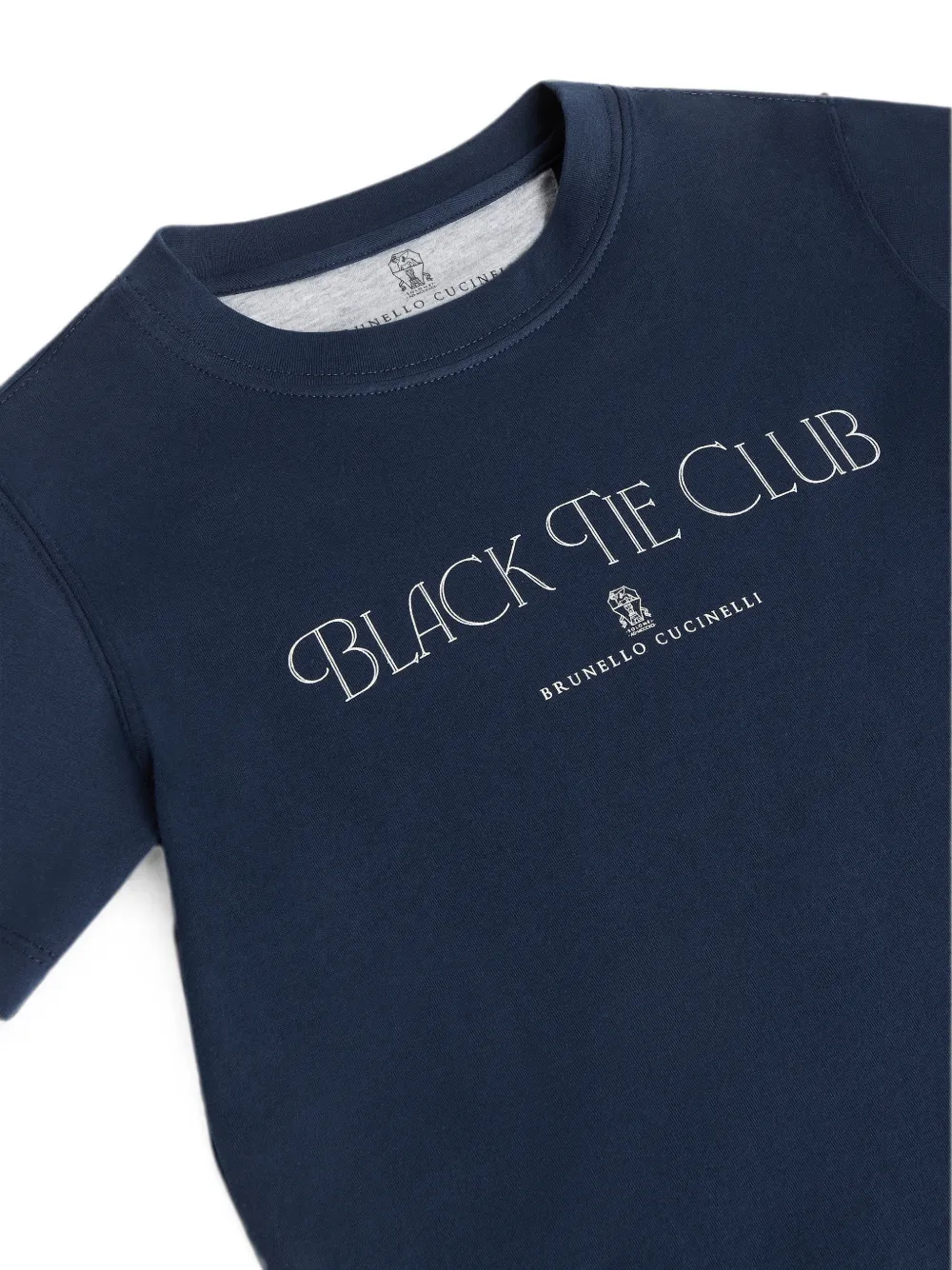 Brunello Cucinelli Kids Katoenen T-shirt met logoprint Blauw