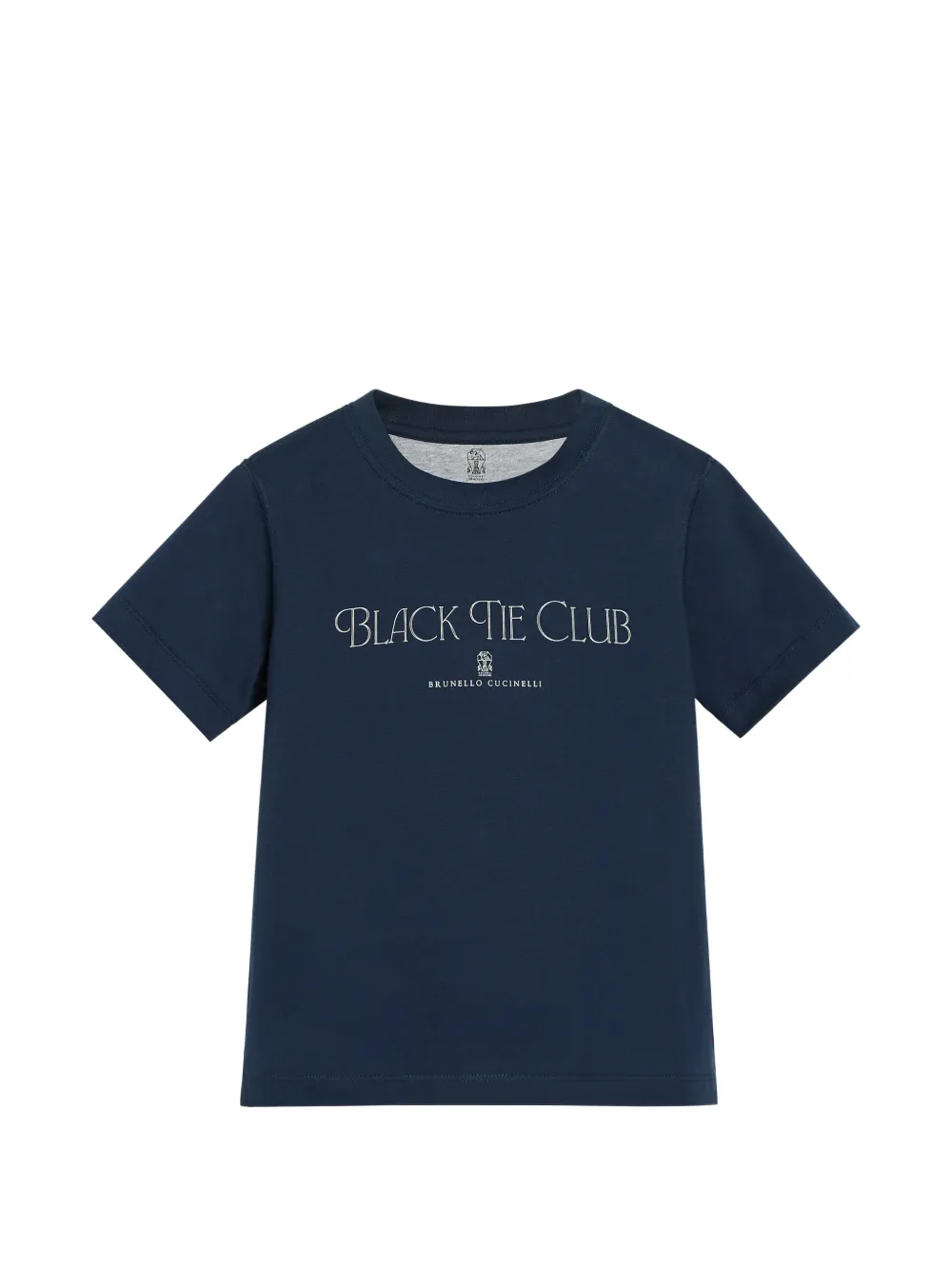 Brunello Cucinelli Kids T-shirt in cotone con logo - Blu
