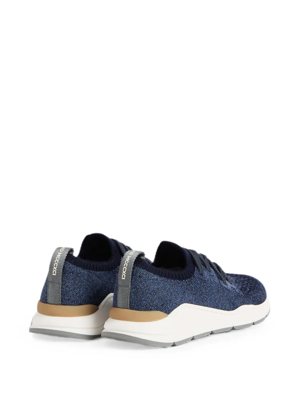Brunello Cucinelli Kids chiné-knit slip-on sneakers Blauw