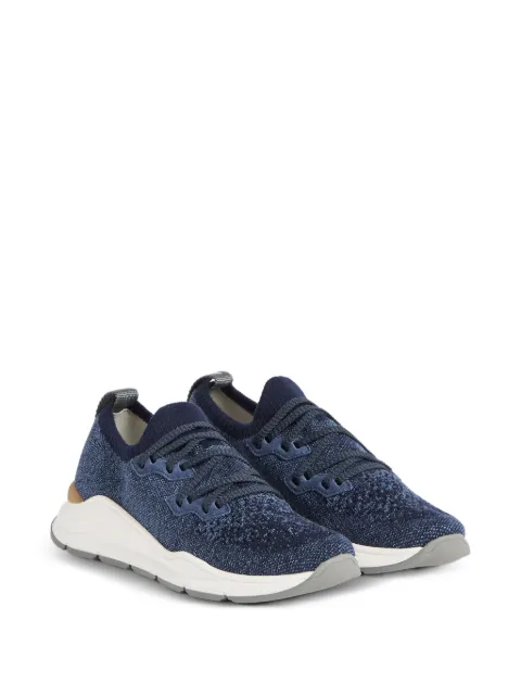 Brunello Cucinelli Kids chiné-knit slip-on sneakers