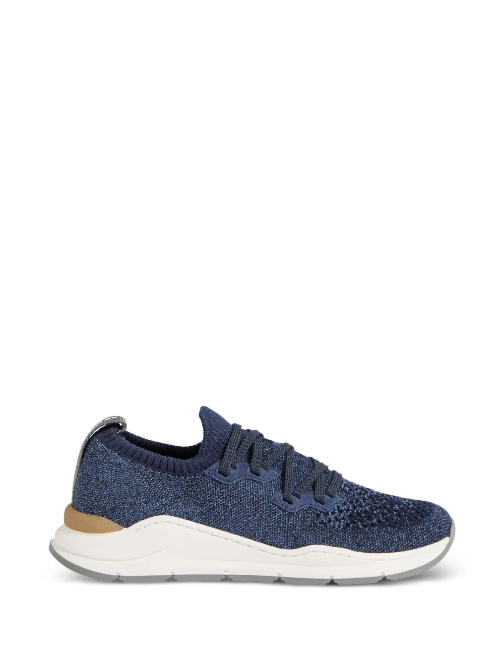 Brunello Cucinelli Kids chiné-knit slip-on sneakers Blauw