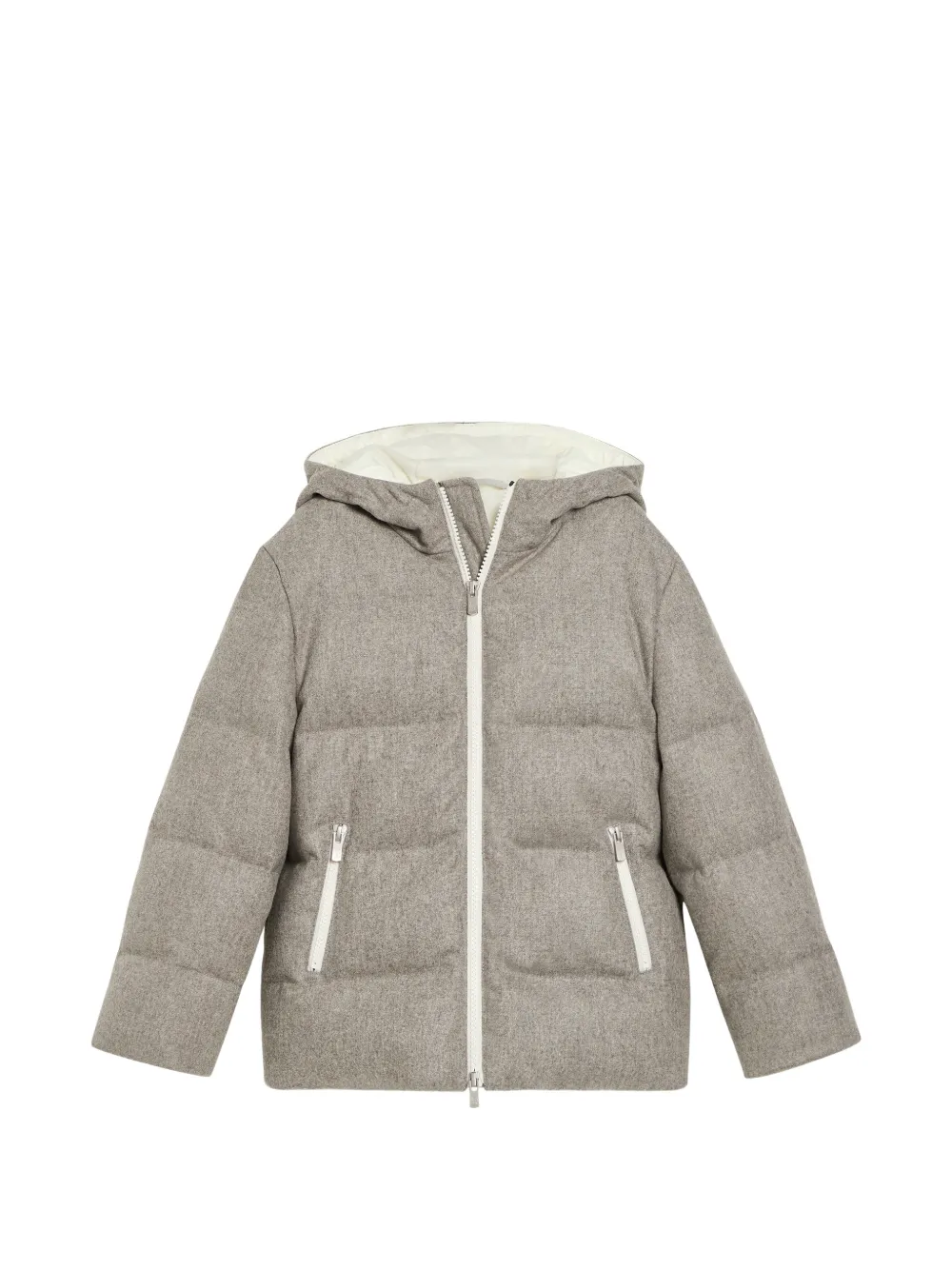 Brunello Cucinelli Kids Giacca con cappuccio - Grigio