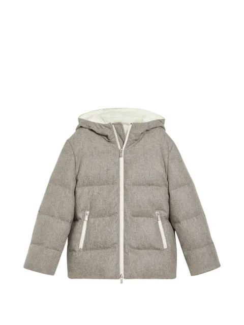 Brunello Cucinelli Kids zipped hooded jacket