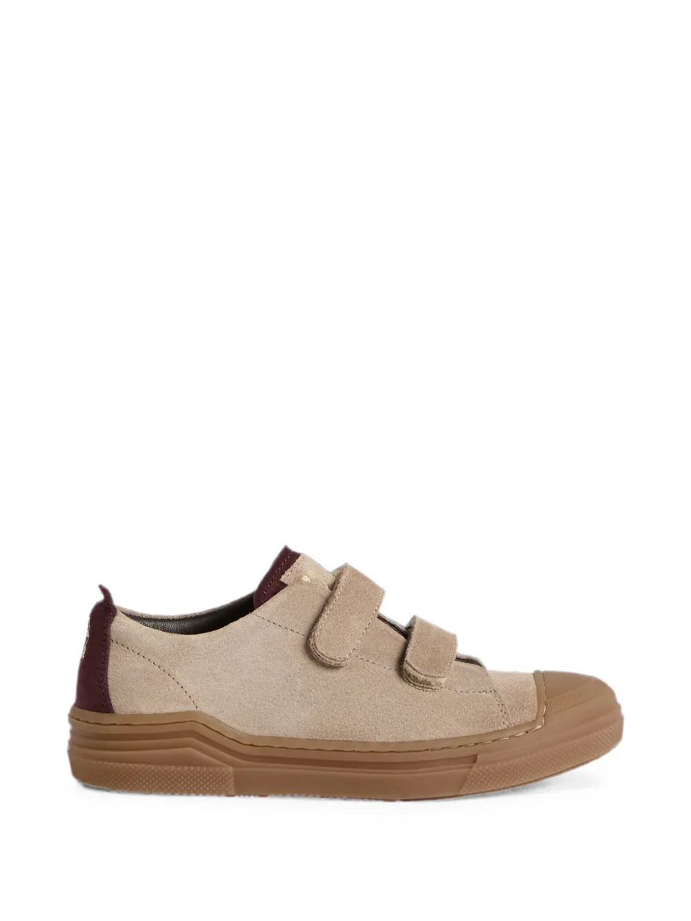 Brunello Cucinelli Kids touch-strap suede sneakers Beige