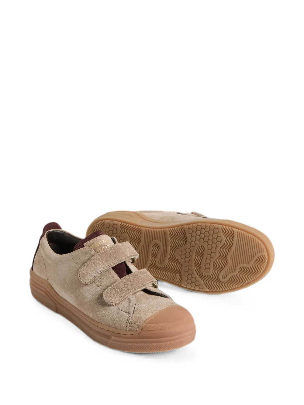 Brunello Cucinelli Kids touch-strap suede sneakers Beige
