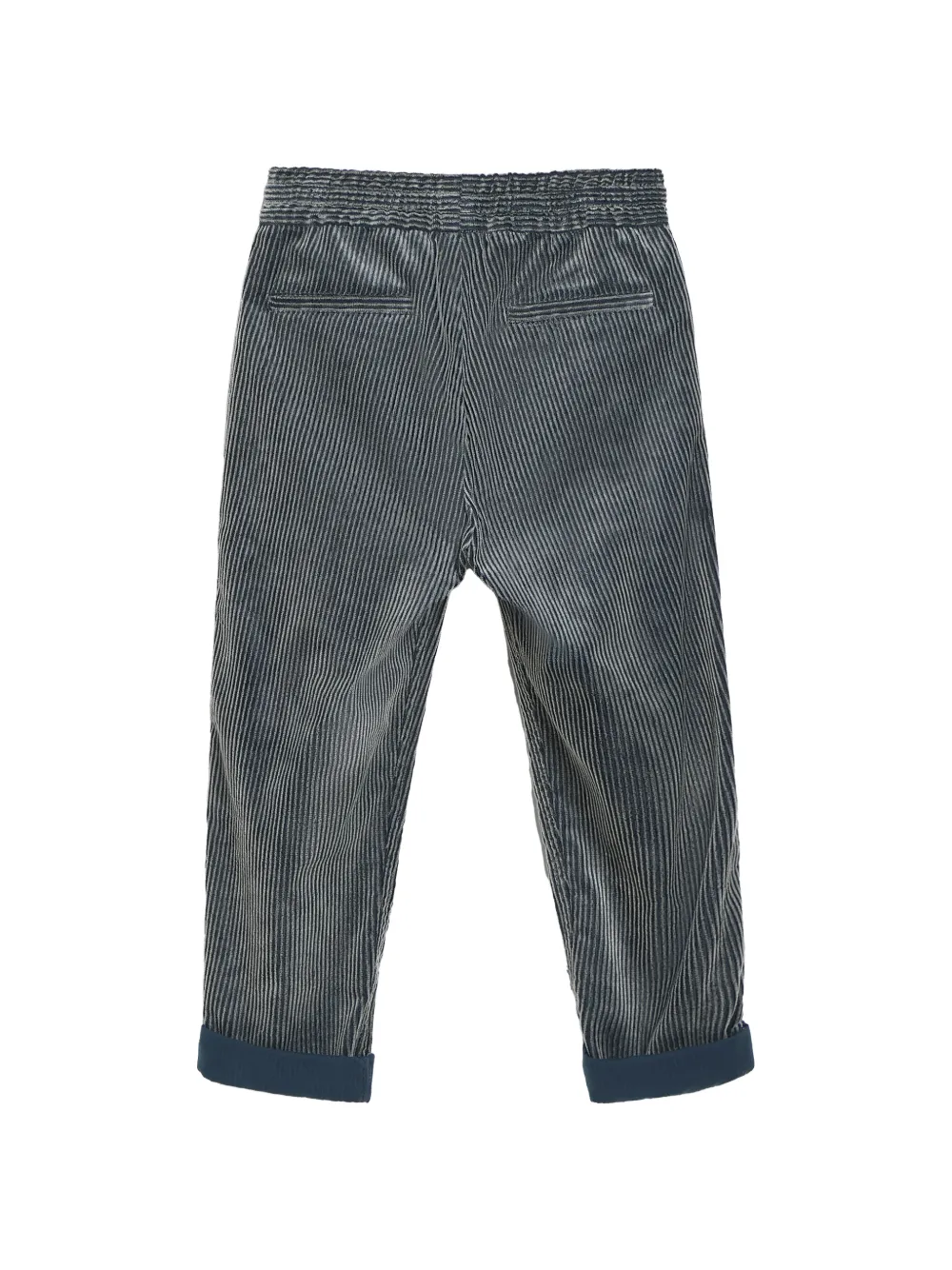Brunello Cucinelli Kids Ribfluwelen broek met trekkoord Blauw