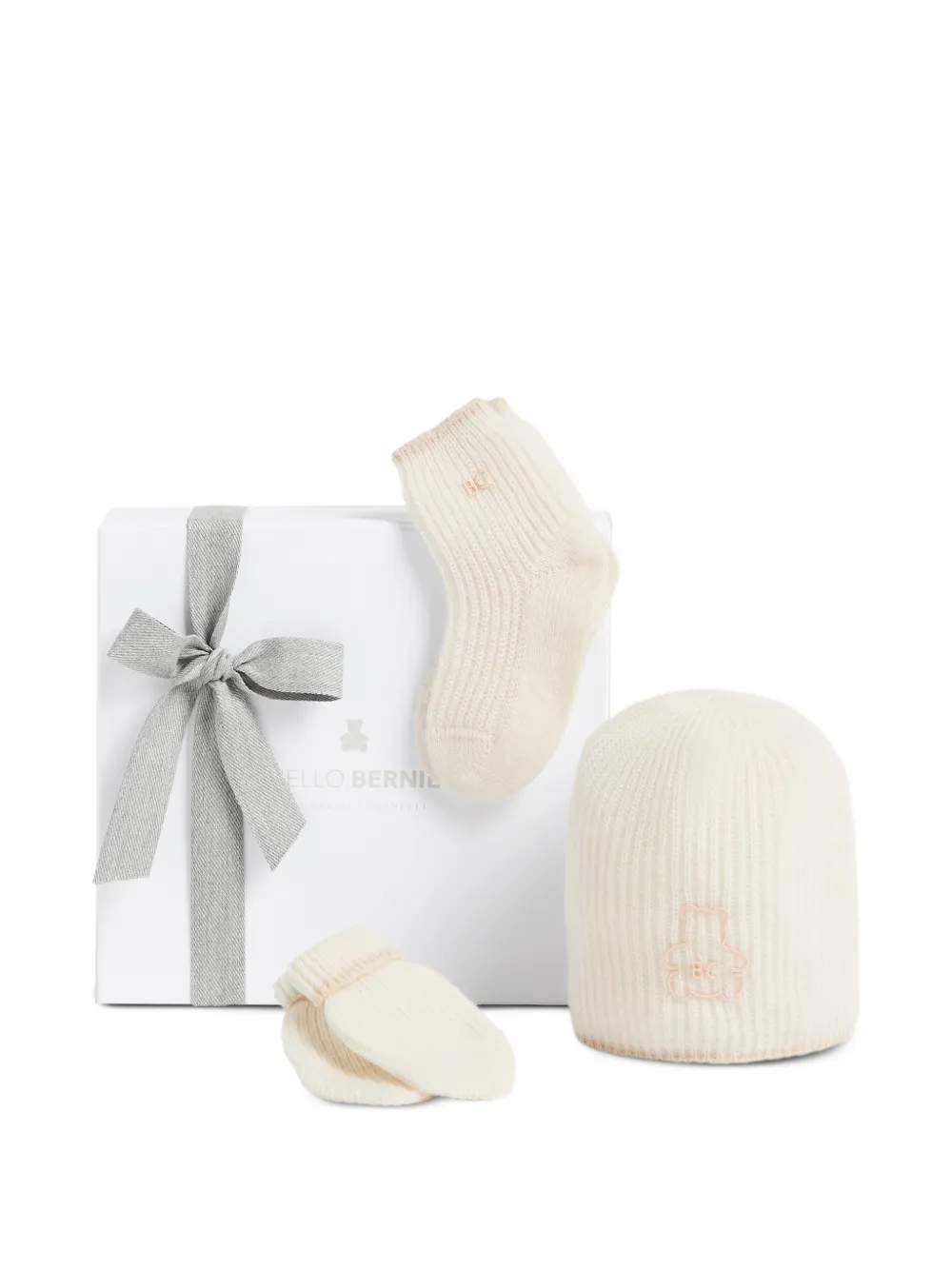 Brunello Cucinelli Kids Bernie muts set van drie Beige