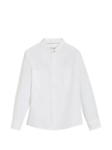 Brunello Cucinelli Kids Linnen shirt met ronde kraag