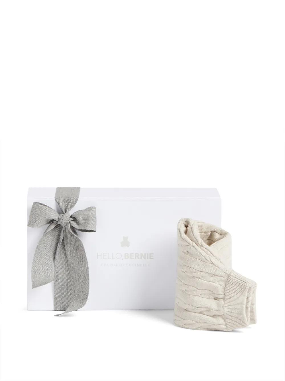 Brunello Cucinelli Kids Bernie kabelgebreide broek Beige