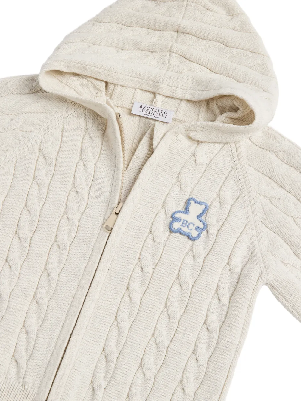 Brunello Cucinelli Kids Bernie hoodie met rits Beige