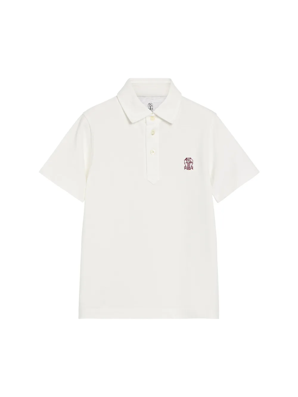 Brunello Cucinelli Kids Polo con ricamo - Bianco
