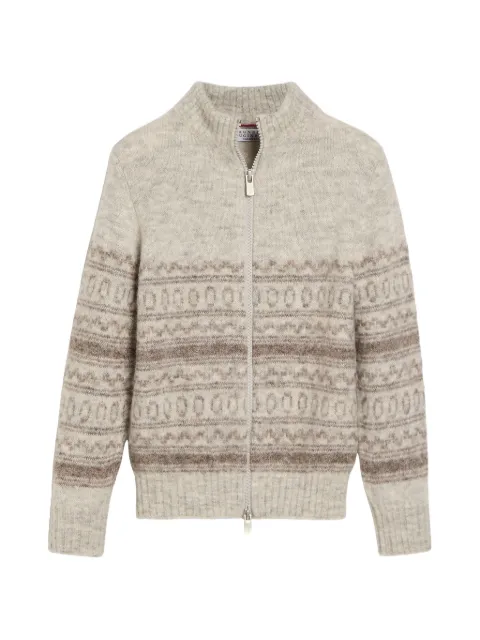 Brunello Cucinelli Kids jacquard zip-up cardigan