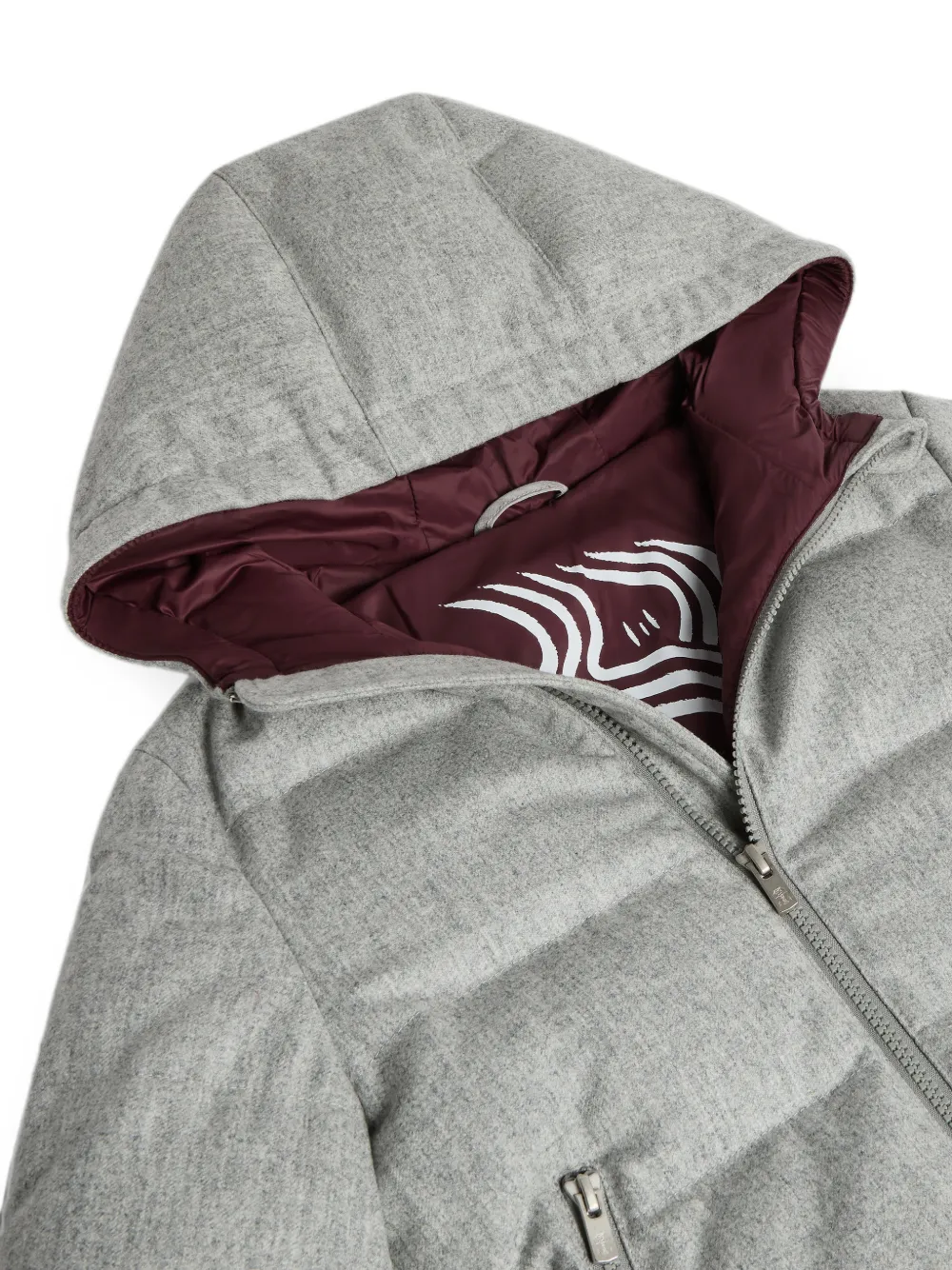 Brunello Cucinelli Kids Flannel jack met capuchon Grijs
