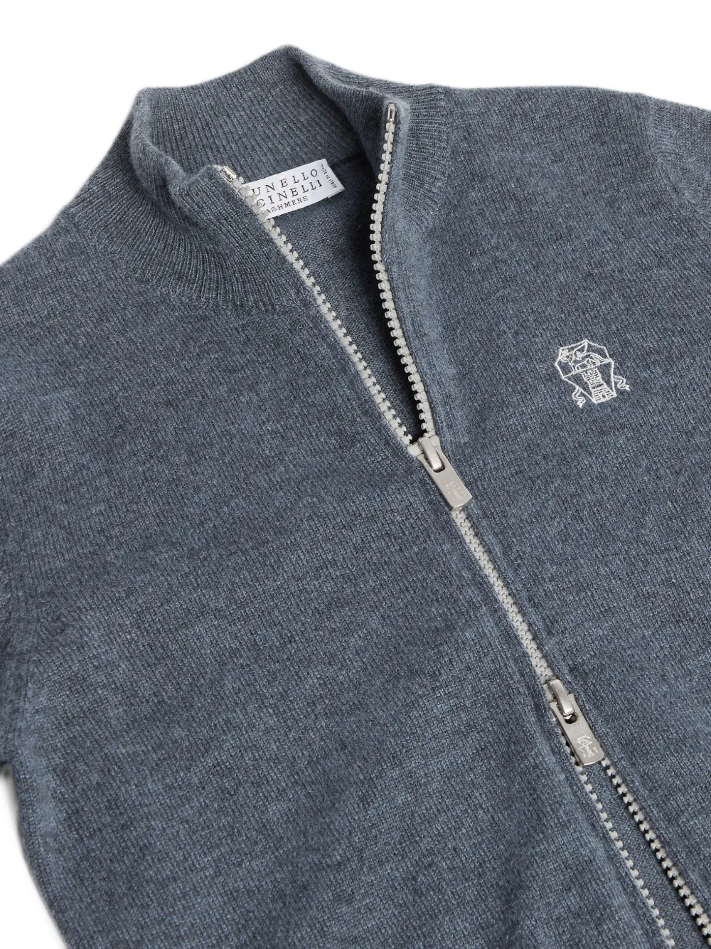 Brunello Cucinelli Kids Vest met geborduurd logo Blauw