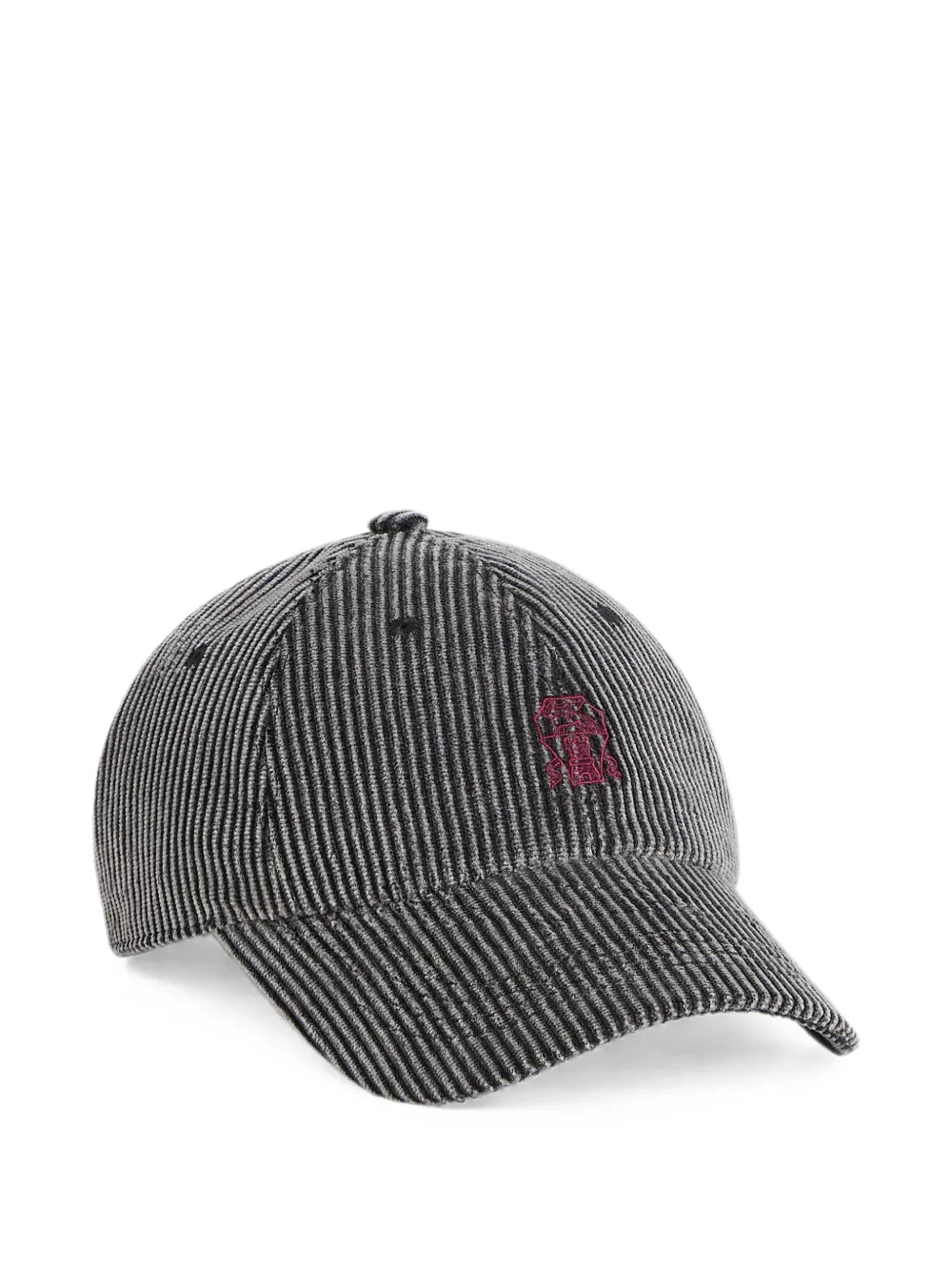 Brunello Cucinelli Kids Cappello da baseball con ricamo - Grigio