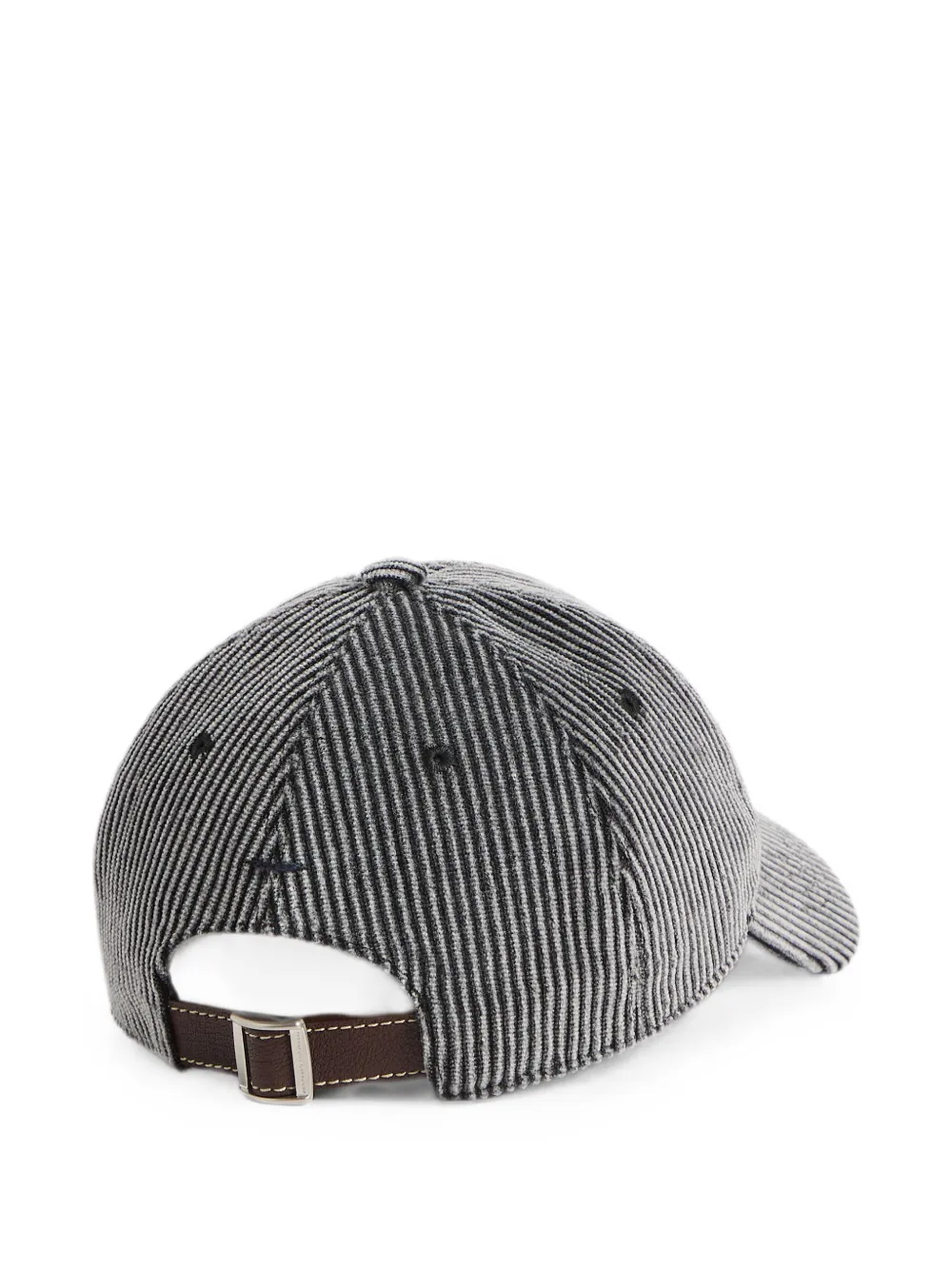 Brunello Cucinelli Kids Honkbalpet met geborduurd logo en ribfluwelen print Grijs