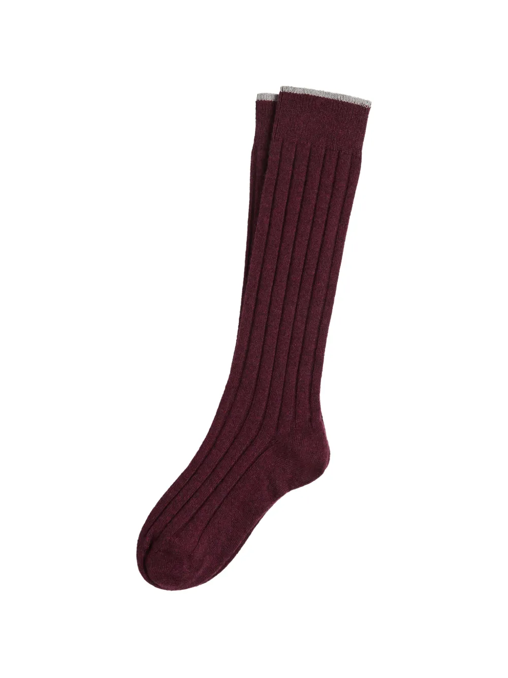 Brunello Cucinelli Kids Calzini in cashmere a coste - Rosso