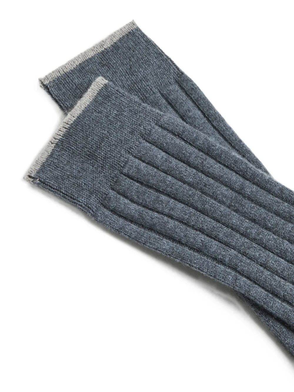 Brunello Cucinelli Kids Ribgebreide kasjmier sokken Blauw