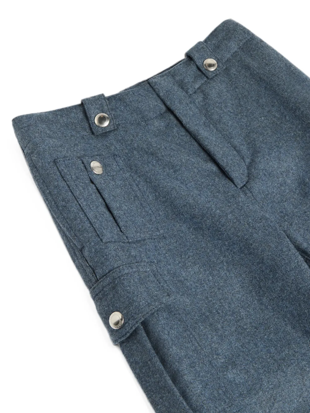 Brunello Cucinelli Kids Wollen flanellen cargo broek Blauw