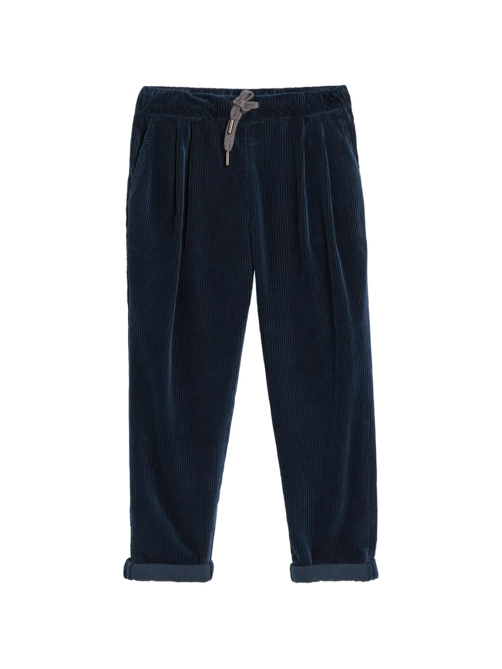 Brunello Cucinelli Kids Pantaloni a coste con pieghe - Blu