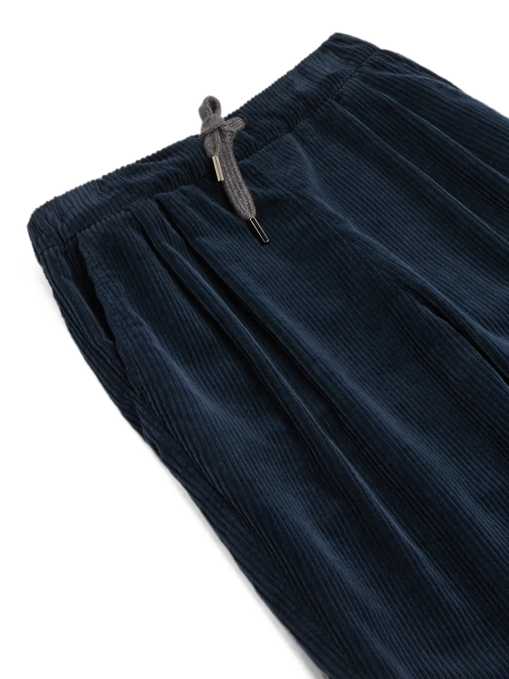 Brunello Cucinelli Kids Ribfluwelen plooibroek Blauw