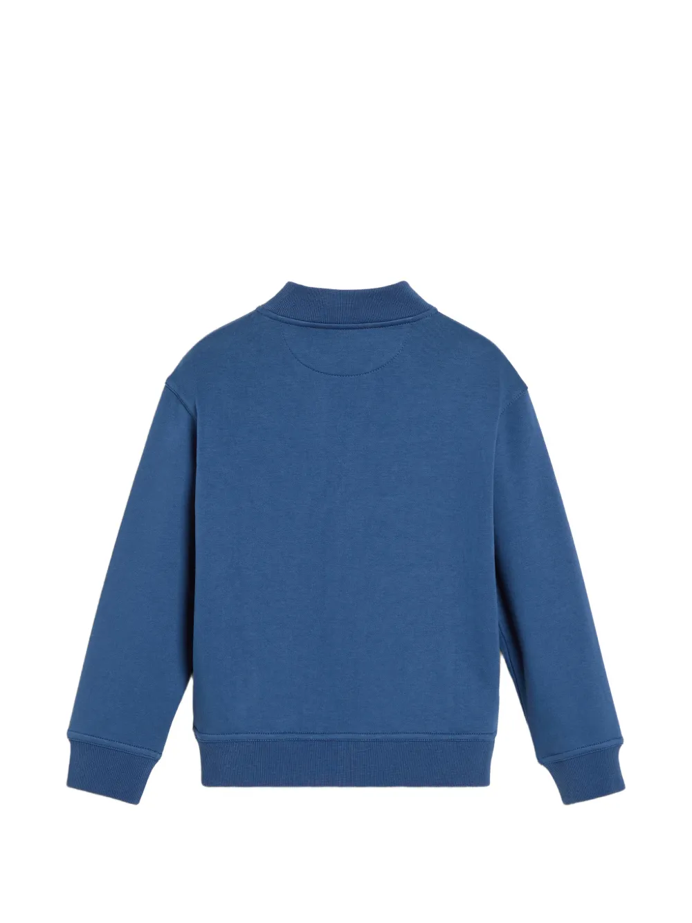 Brunello Cucinelli Kids Techno embroidered bomber-style sweatshirt Blauw