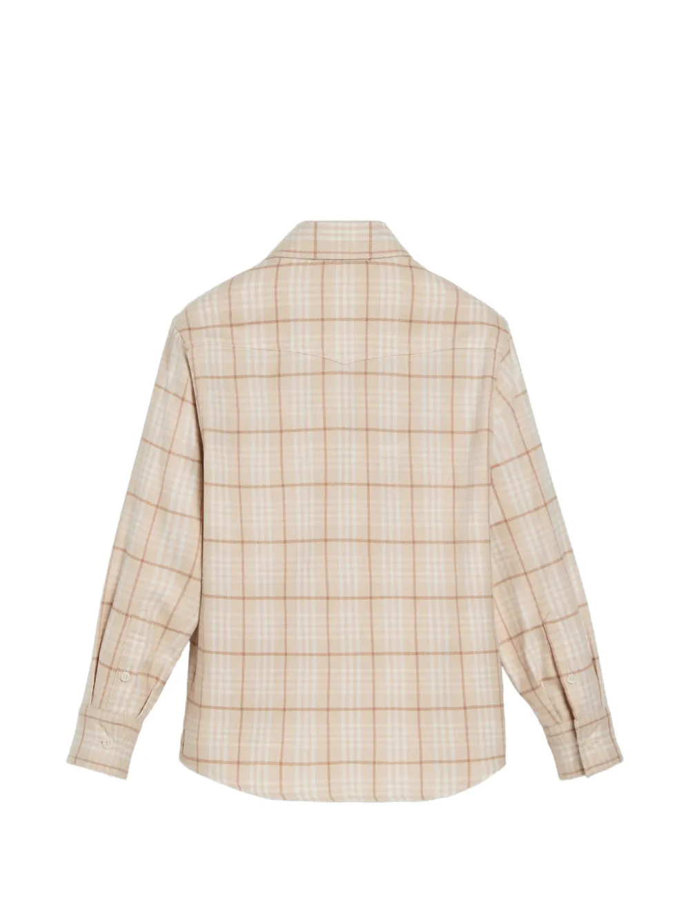 Brunello Cucinelli Kids Flanellen shirt met tartan ruit Beige
