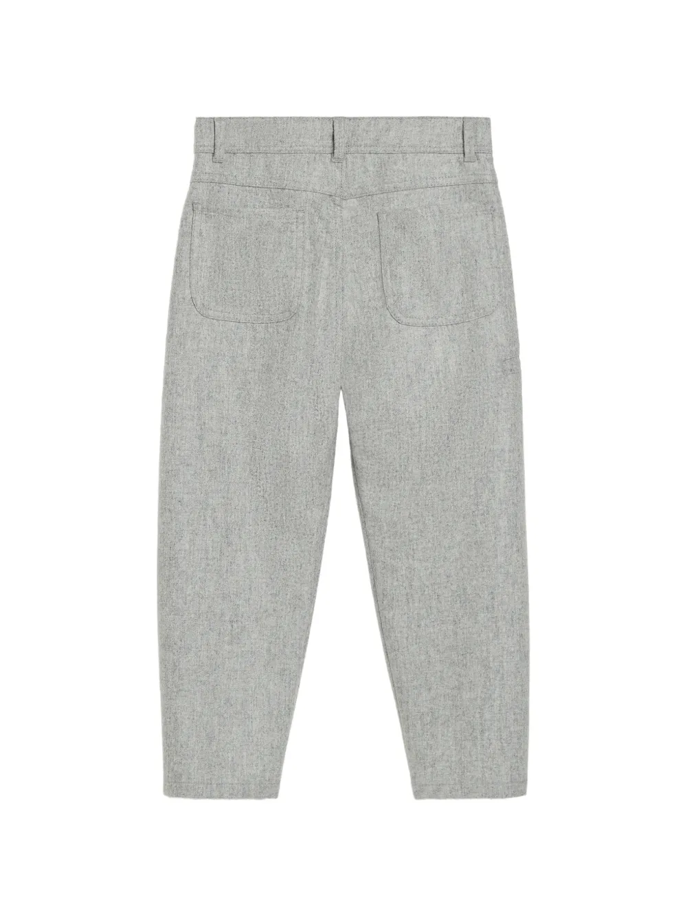 Brunello Cucinelli Kids Wollen broek met flanellen textuur Grijs