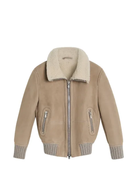 Brunello Cucinelli Kids shearling suede bomber jacket