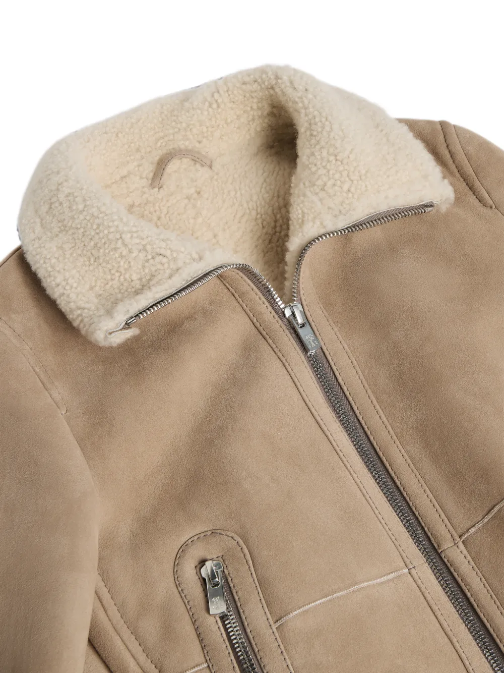 Brunello Cucinelli Kids Lammy bomberjack Beige