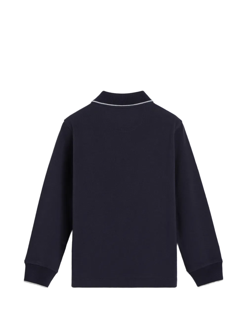 Brunello Cucinelli Kids Poloshirt met geborduurd logo en lange mouwen Blauw