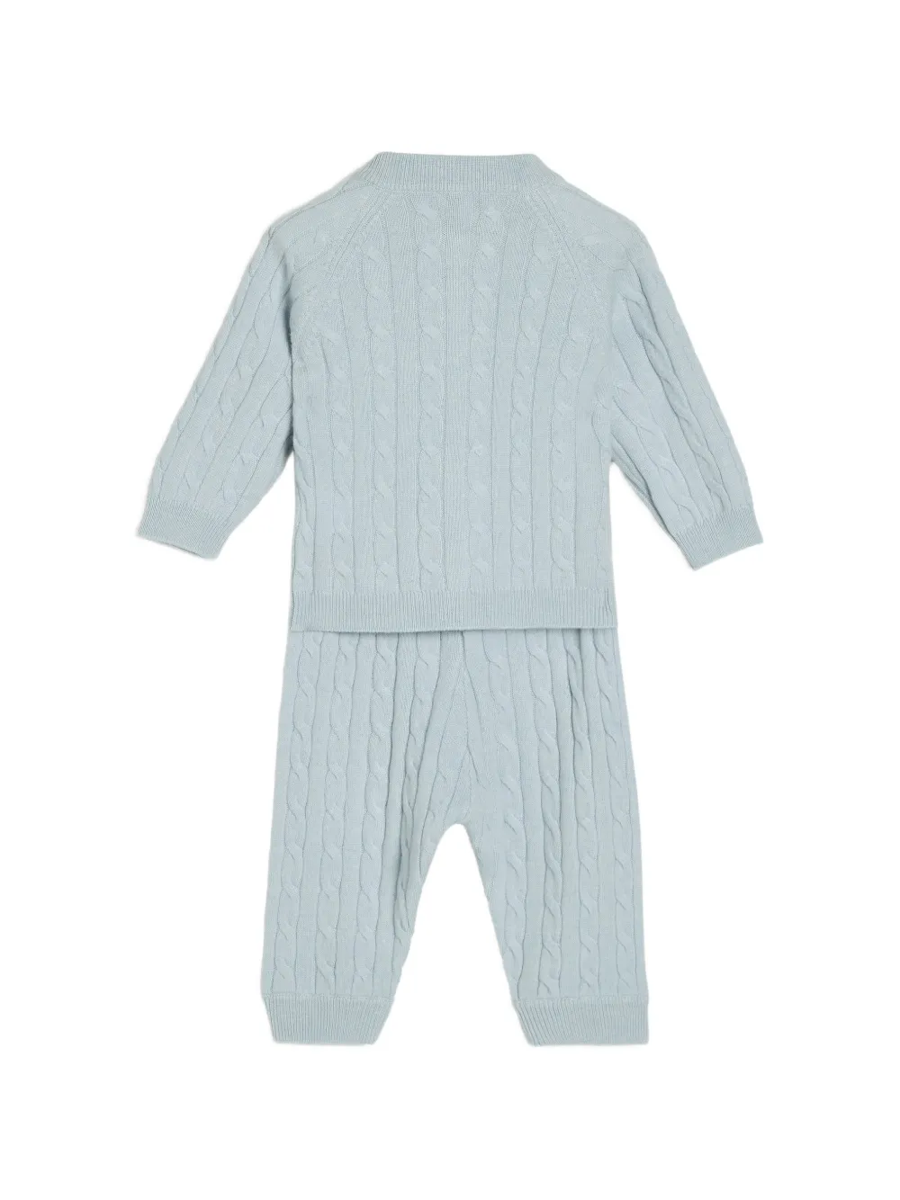 Brunello Cucinelli Kids Bernie cable-knit sweatshirt and trousers set Blauw