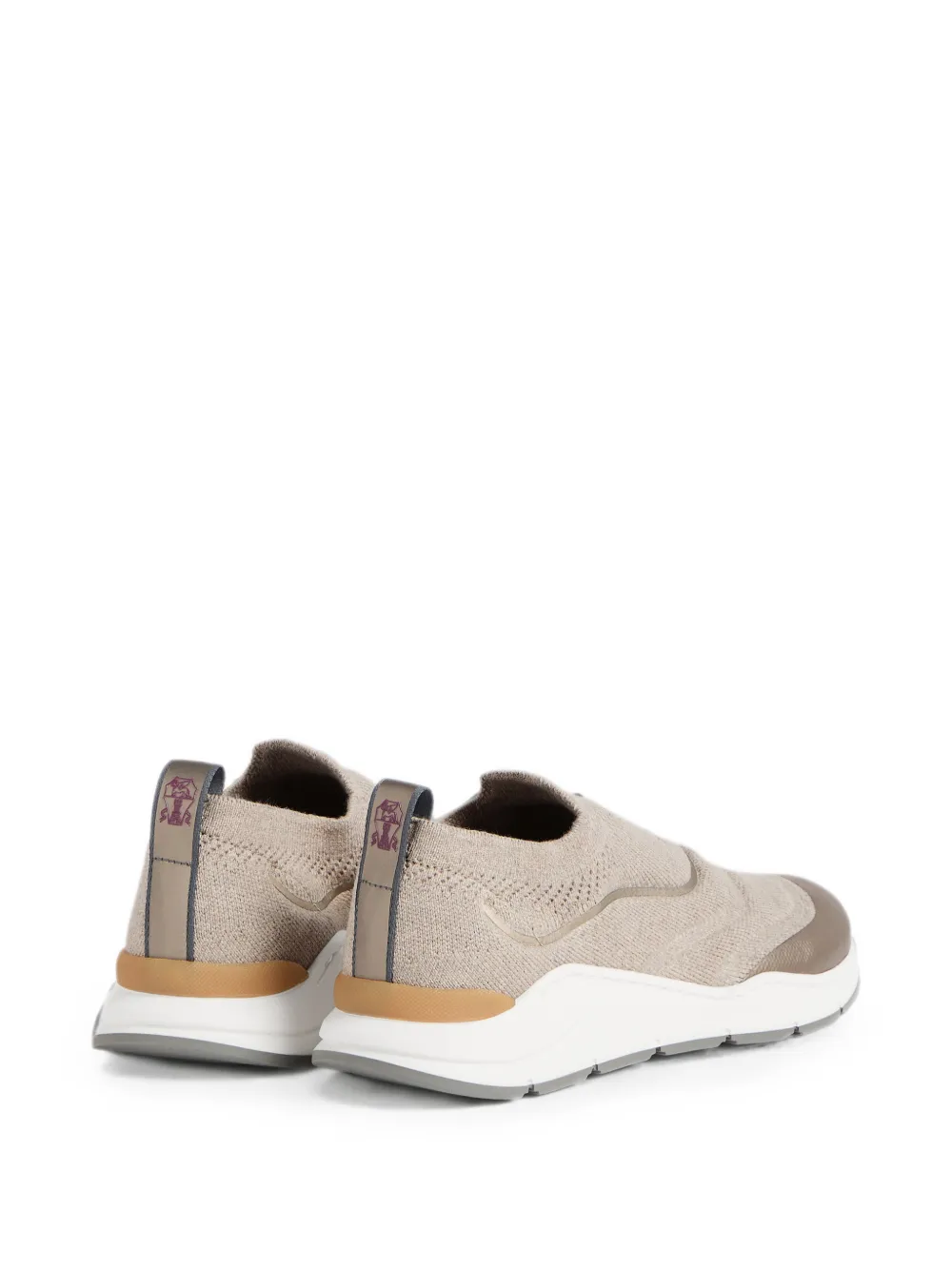 Brunello Cucinelli Kids knitted slip-on sneakers Beige