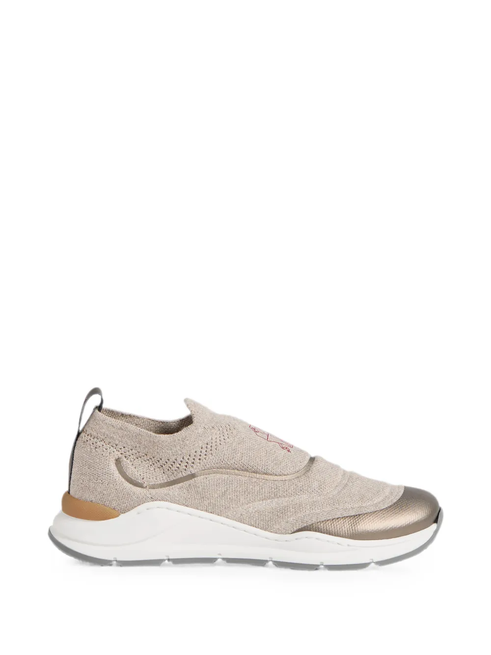 Brunello Cucinelli Kids knitted slip-on sneakers Beige