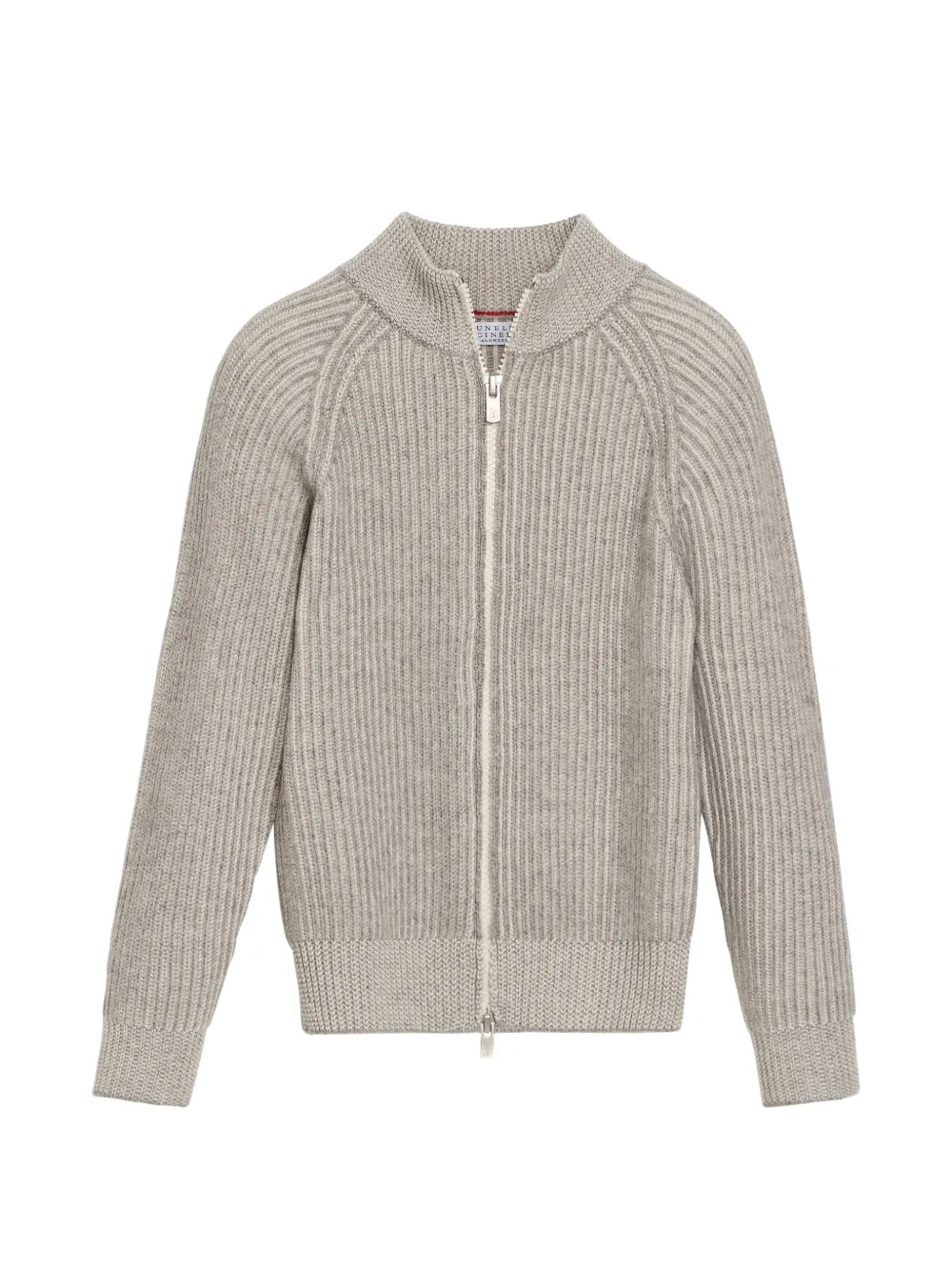 Brunello Cucinelli Kids Cardigan in cashmere a coste - Toni neutri