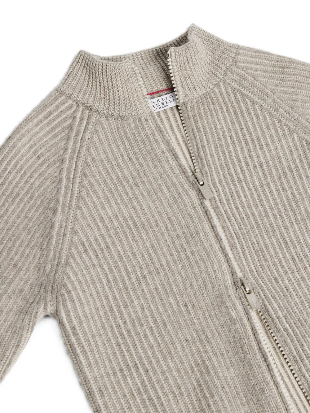 Brunello Cucinelli Kids English geribbeld kasjmier vest Beige