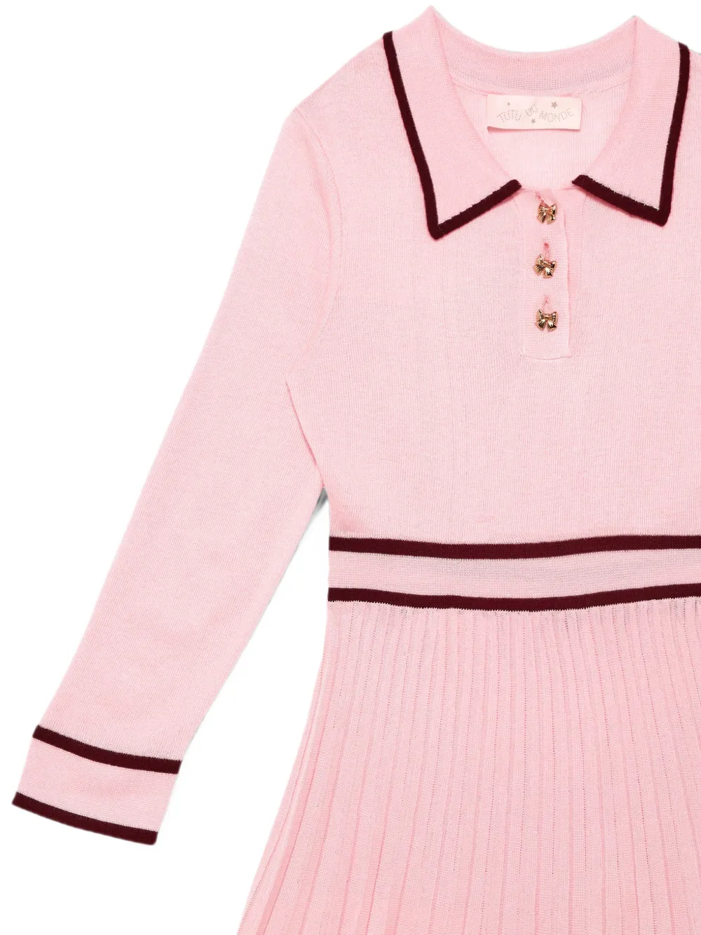 Tutu Du Monde Rosewater geplooide midi-jurk met lange mouwen Roze