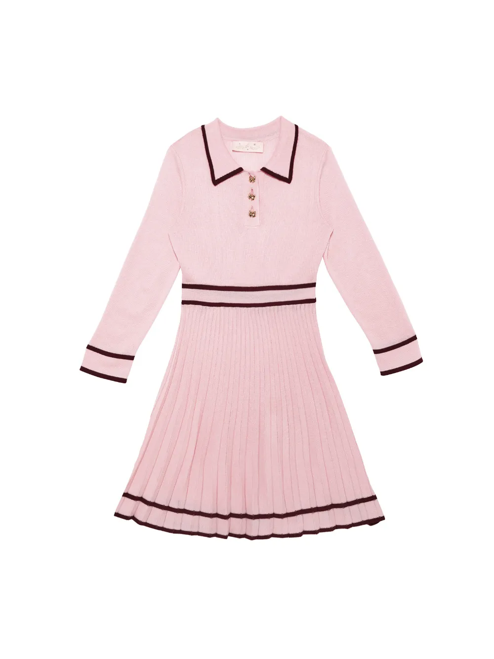 Tutu Du Monde Rosewater pleated long-sleeve midi dress - Rosa